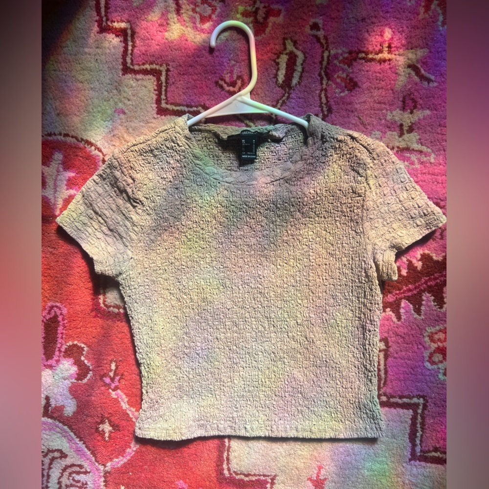 Forever 21 Textured Knit Top in Gray